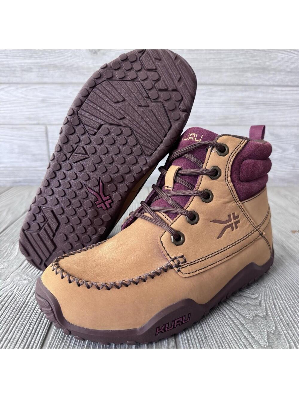 KURU Quest Women’s Leather Hiking Boots Size 7 Brown Burgundy Comfort Trail